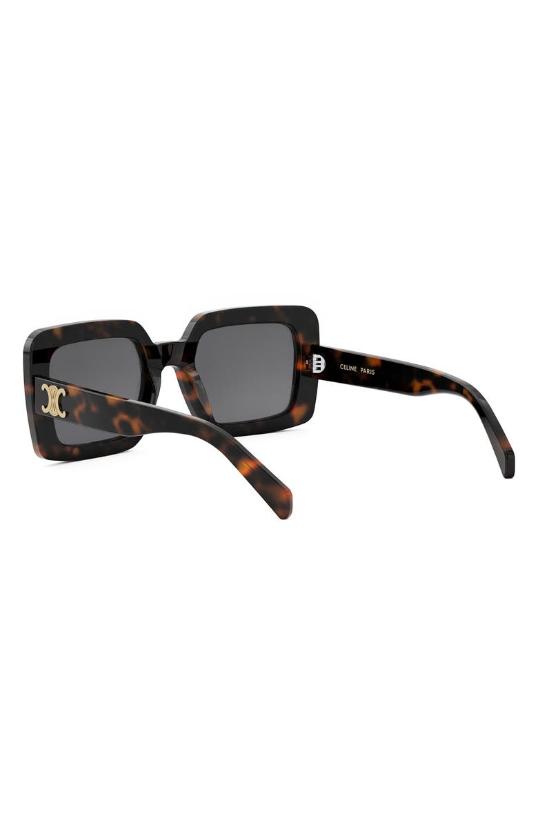 CELINE Triomphe 56mm Square Sunglasses, Alternate, color, Dark Havana / Smoke