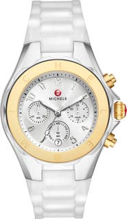 MICHELE Jellybean Silicone Strap Watch, 38mm