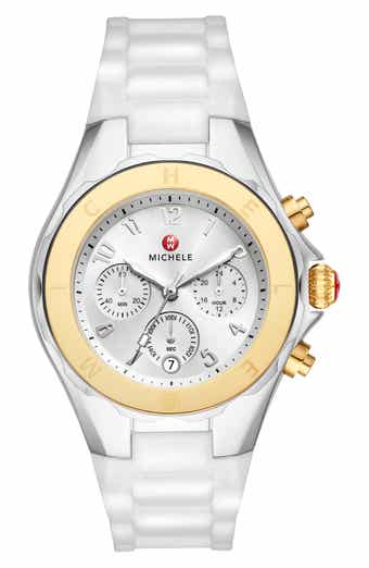 MICHELE Jellybean Silicone Strap Watch, 38mm