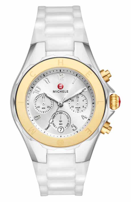 MICHELE Jellybean Silicone Strap Watch, 38mm
