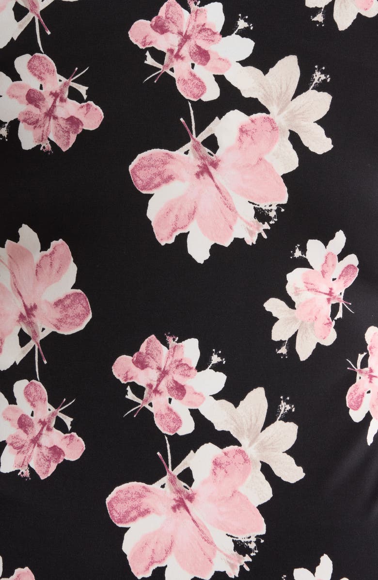 Anne Klein Floral Print Wrap Top, Alternate, color, Anne Black Multi