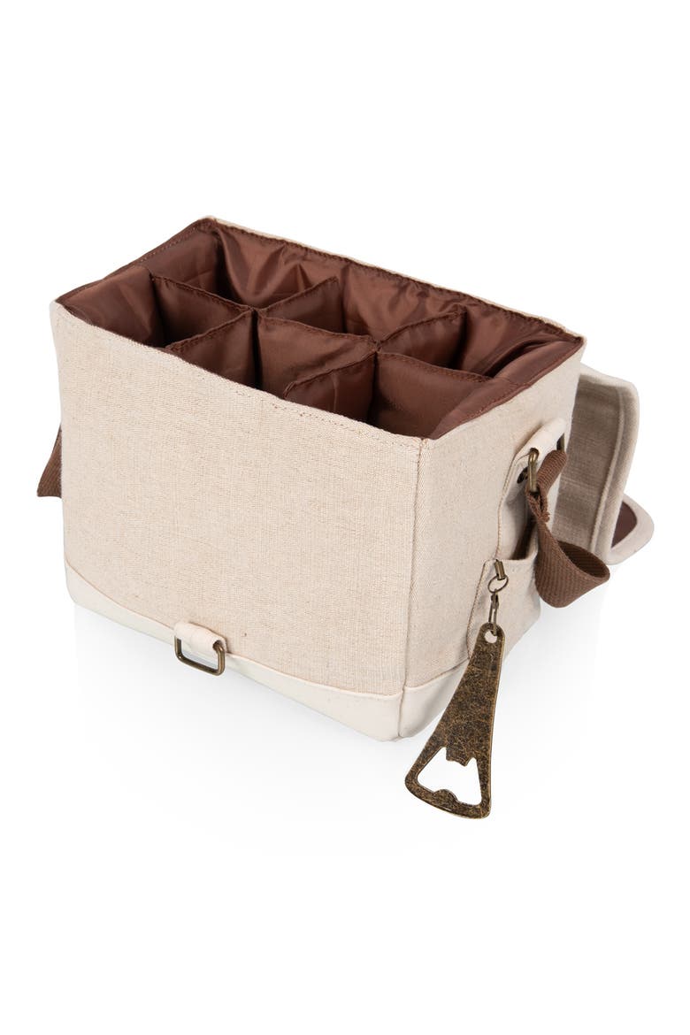 Beer Caddy Cooler Tote with Opener, Alternate, color, BEIGE