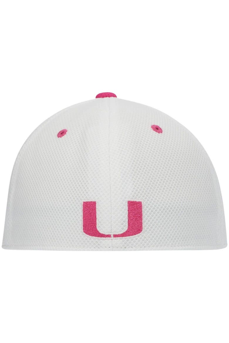 Men's adidas White Miami Hurricanes On-Field Baseball Fitted Hat, Alternate, color, White