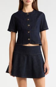 ASTR the Label Lennon Short Sleeve Denim Jacket