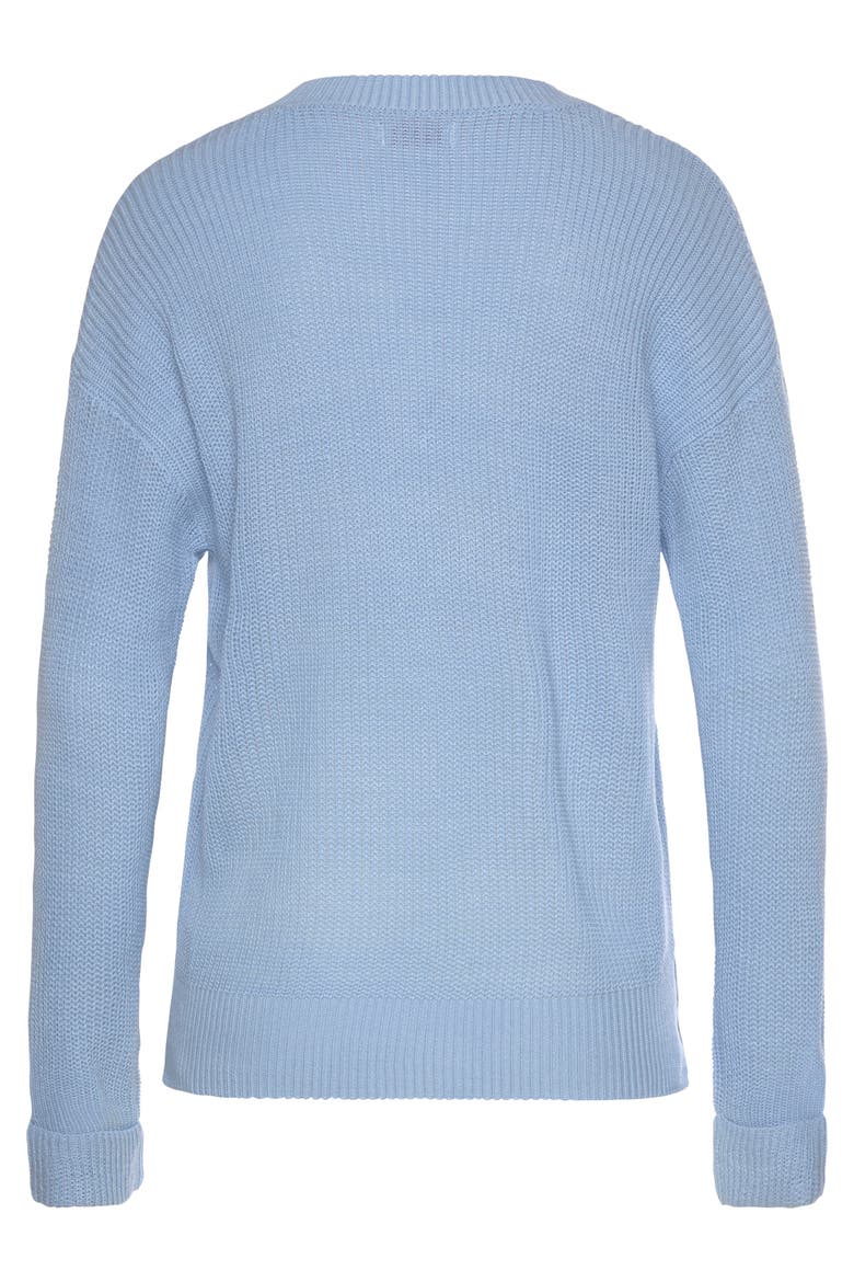 Ribbed V-Neck Sweater, Alternate, color, Blue