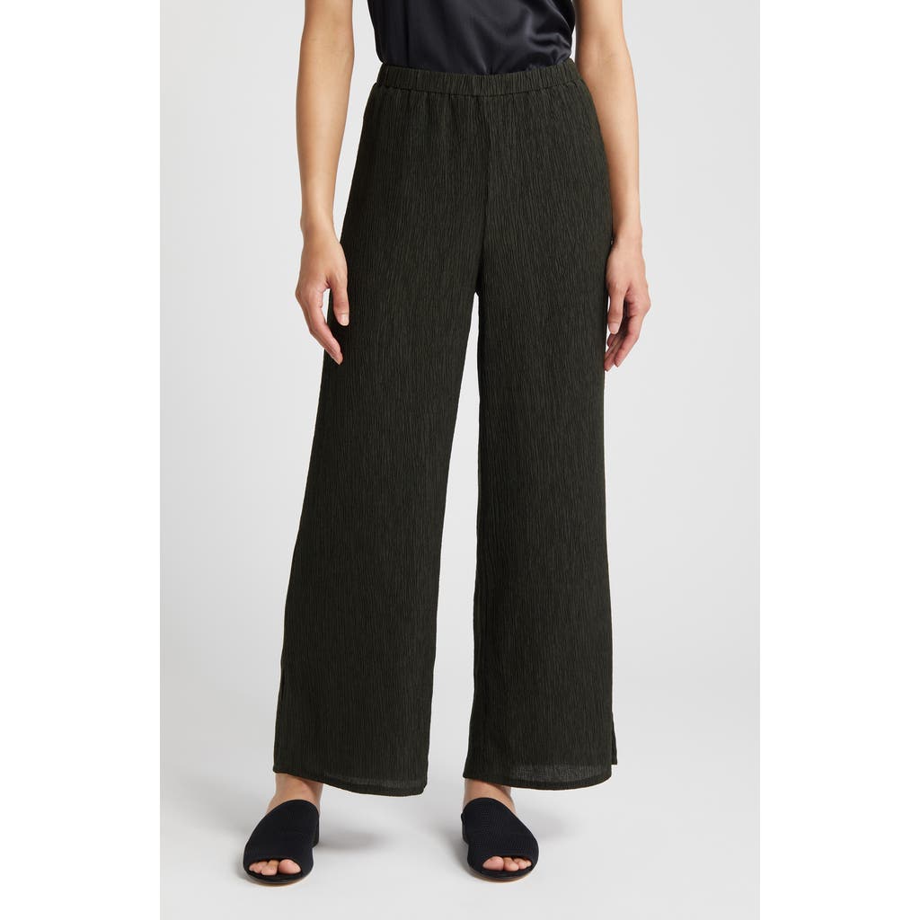 Eileen Fisher Wide-leg Stretch-jersey Trousers In Green