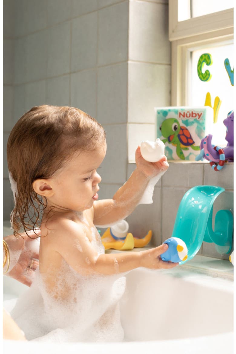 Penguin Slide Bath Playset, Alternate, color, TEAL ASSORTED