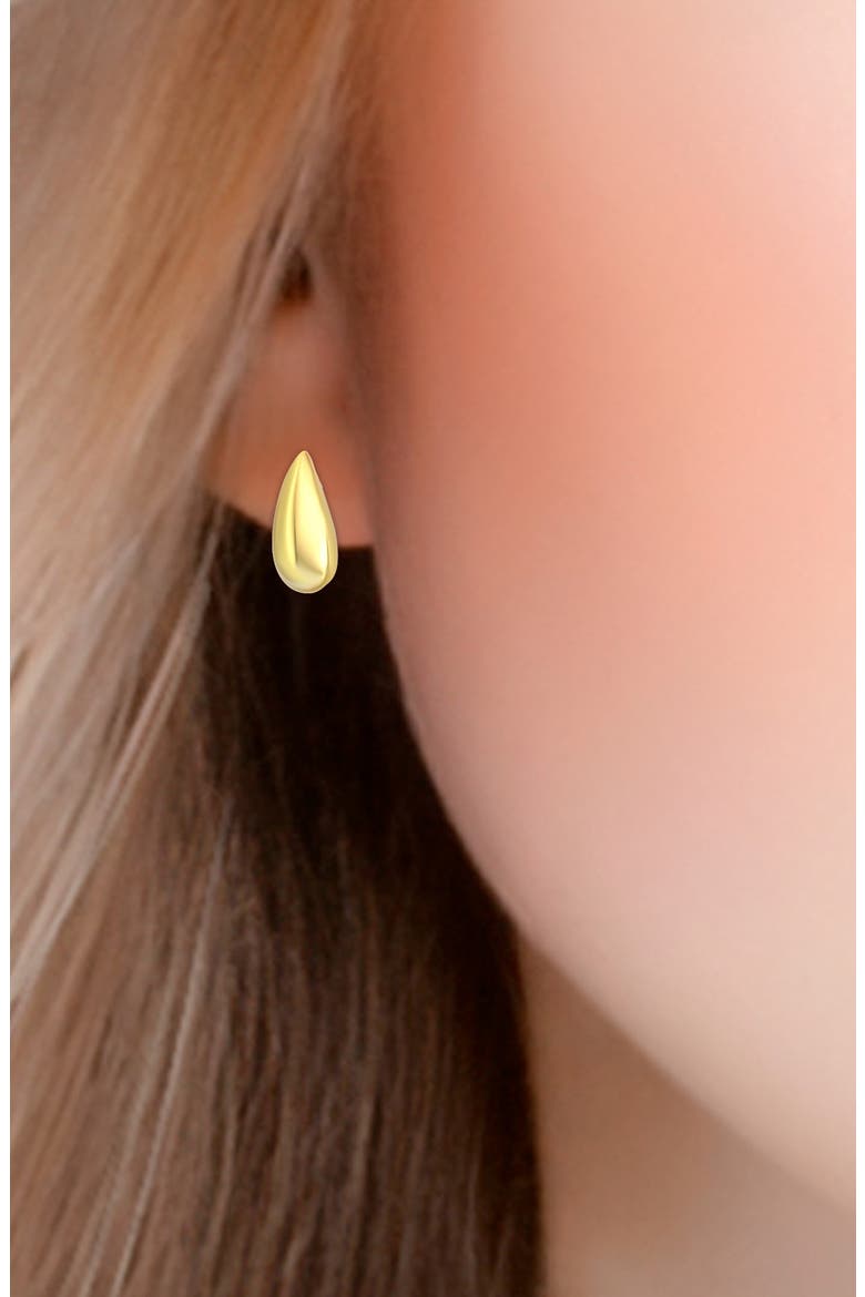 Sculpted Teardrop Stud Earrings, Alternate, color, GOLD