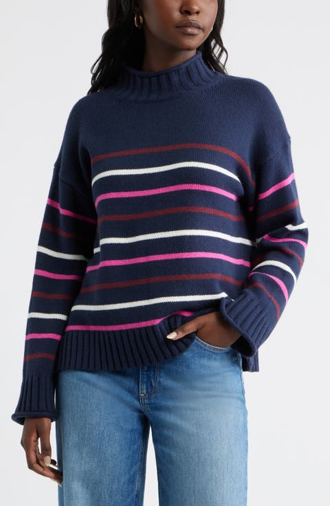Roll Neck Striped Sweater