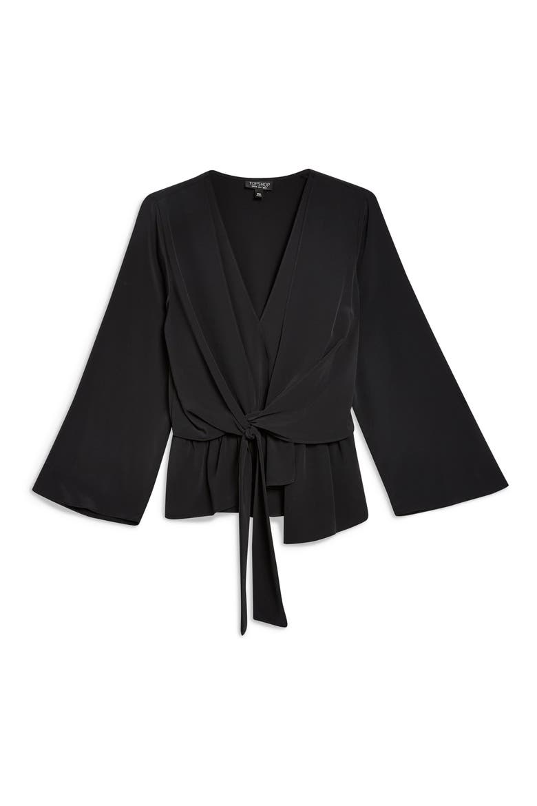 Tiffany Asymmetrical Blouse, Alternate, color, BLACK