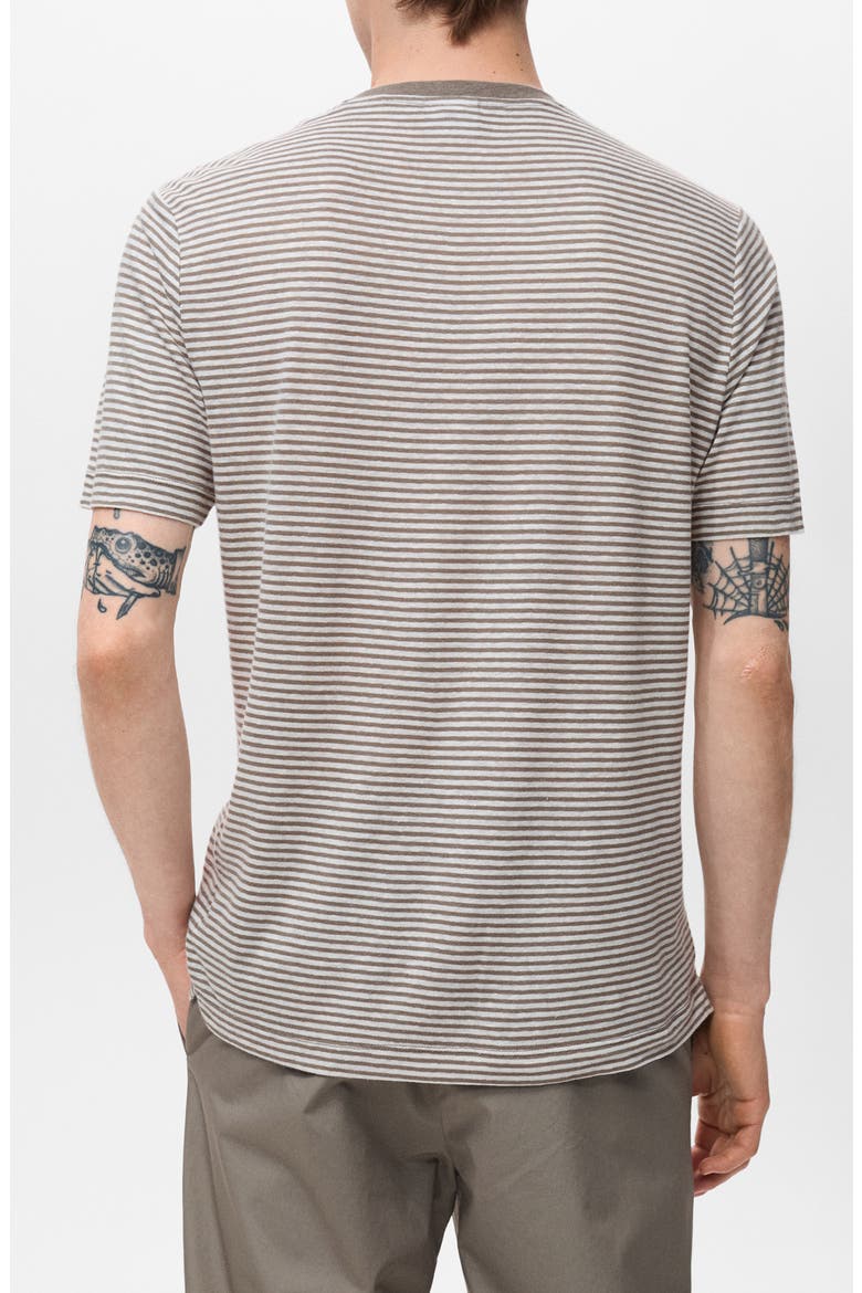 Slim Fit Stripe Linen Blend T-Shirt, Alternate, color, OFF WHITE