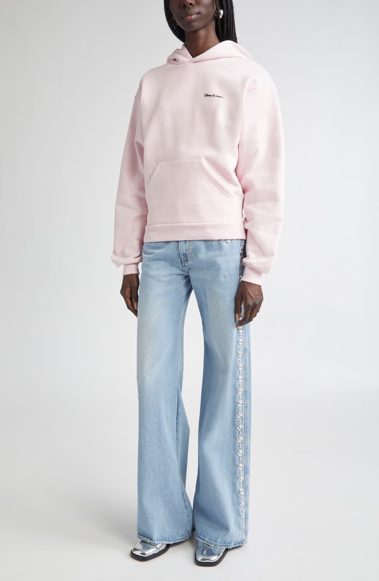 Coperni x Disney Crown Fleece Logo Hoodie, Alternate, color, Pink
