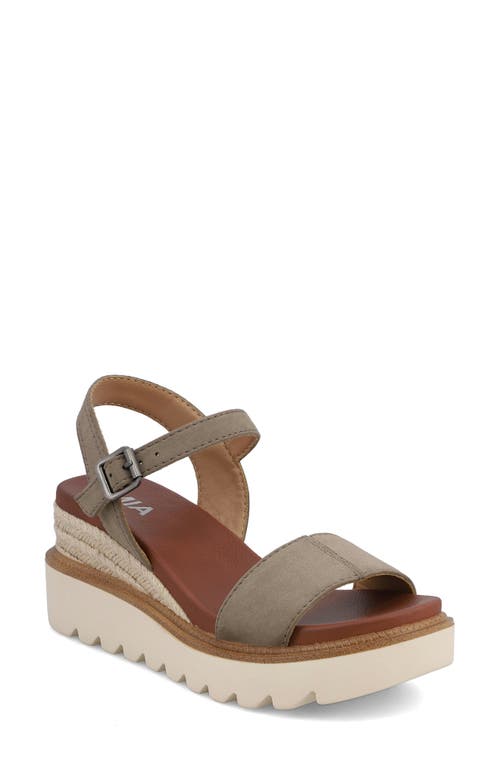 Shop Mia Ophida Ankle Strap Platform Wedge Sandal In Taupe