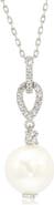 SUZY LEVIAN Sterling Silver 10mm Freshwater Pearl & Created Sapphire Pendant