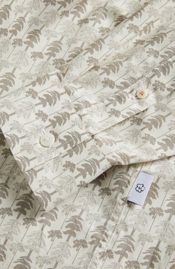 Temple Tree Print Button-Up Shirt