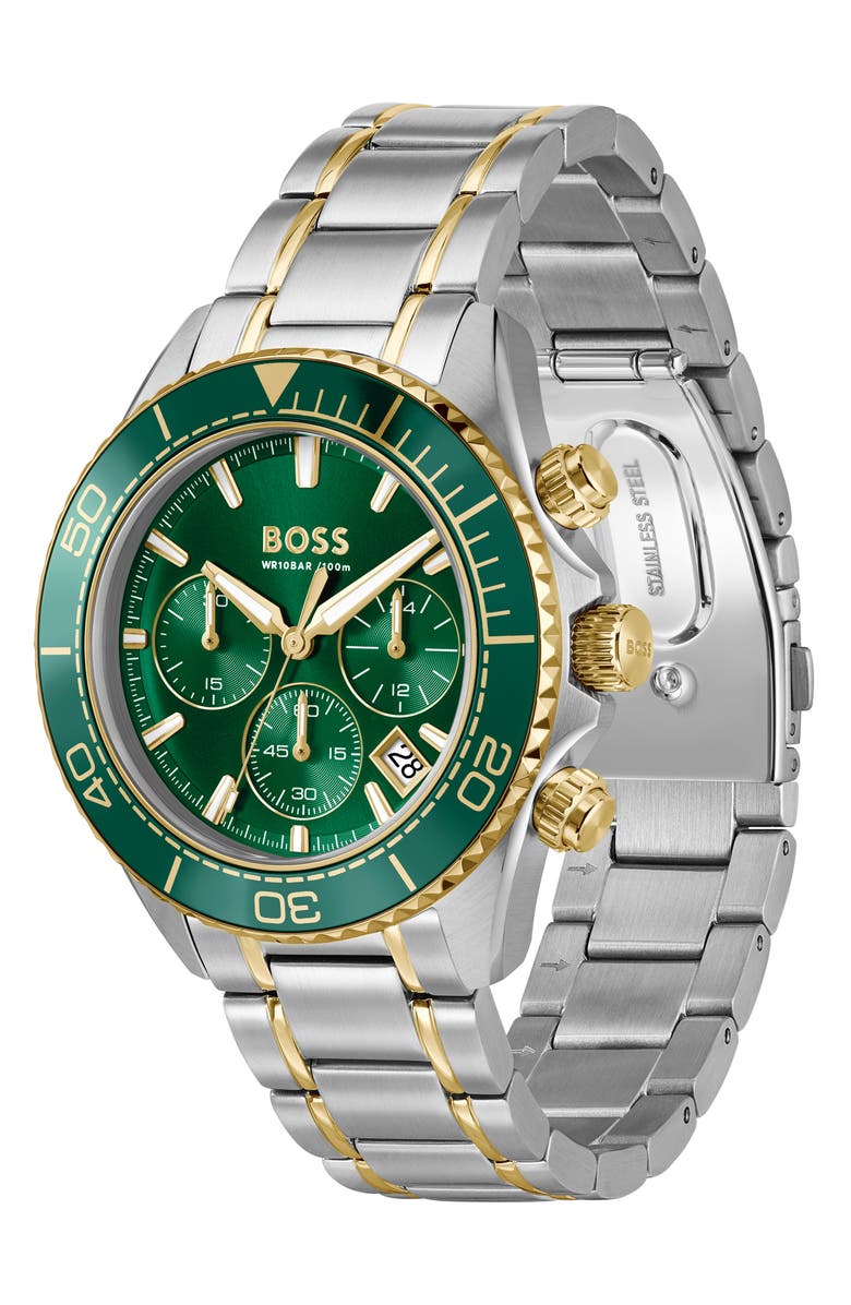 BOSS Sealiner Chronograph Two-Tone Bracelet Watch, 44mm, Alternate, color, 