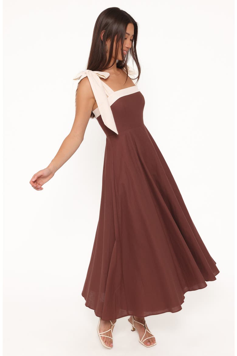 Olinda Cotton & Linen Maxi Dress, Alternate, color, CHOCOLATE
