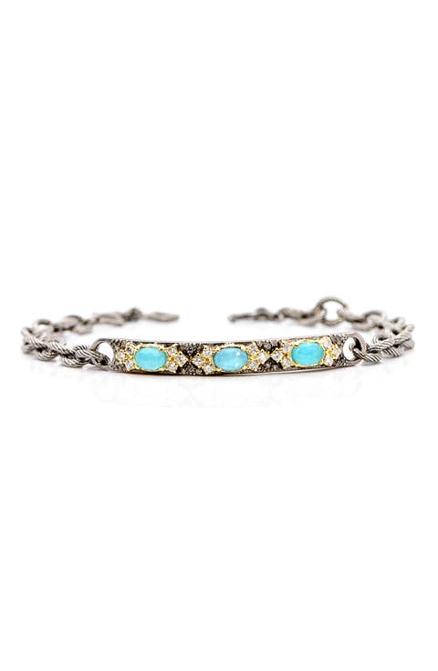 Old World Turquoise & Diamond Bracelet