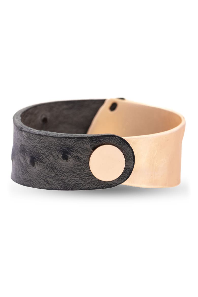 Wild Ways Faux Leather Bracelet, Alternate, color, DARK GREY