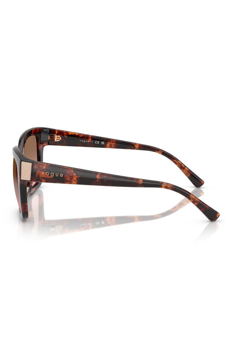 54mm Polarized Square Sunglasses, Alternate, color, RED HAVANA