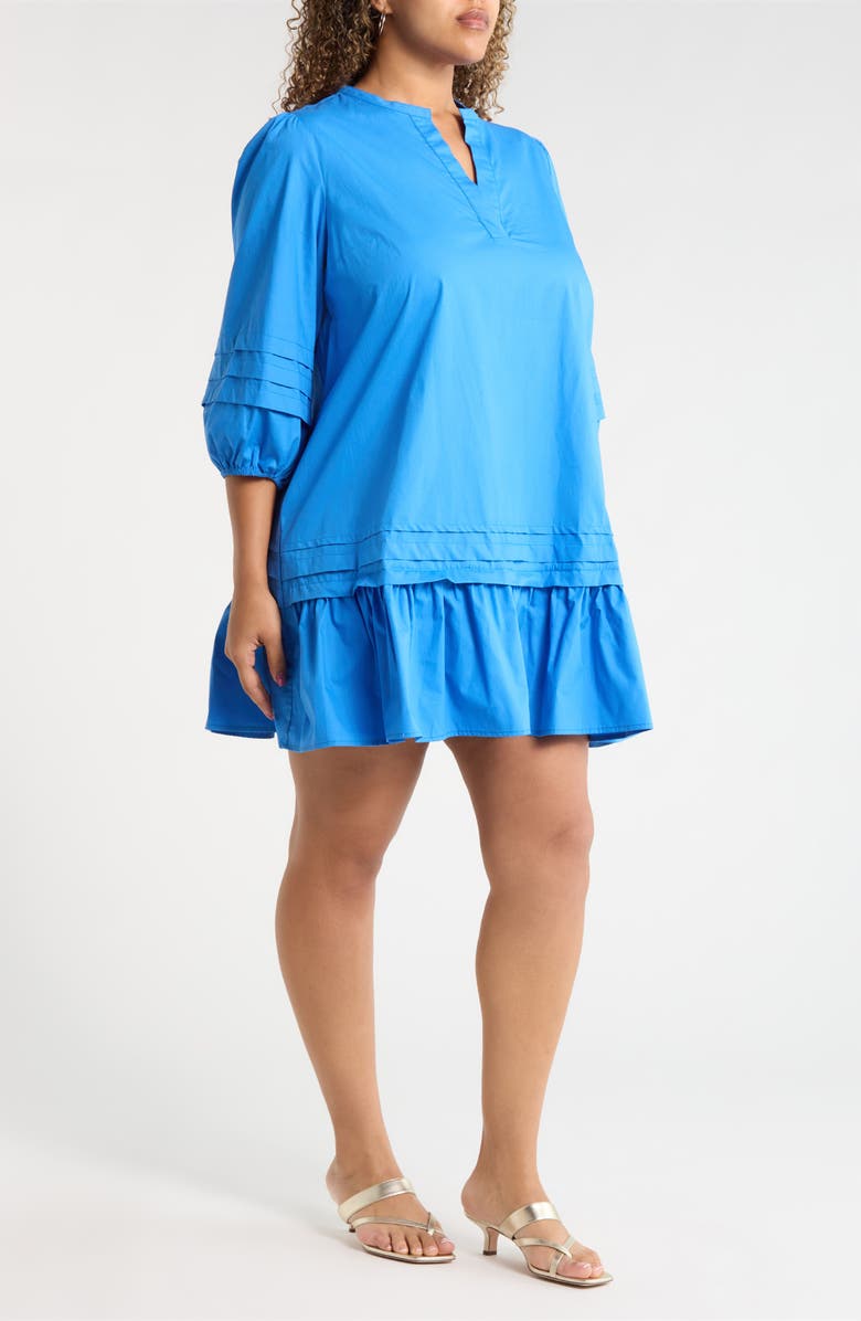 SUGARLIPS Velma Ruffle Cotton Shift Dress, Alternate, color, Cobalt