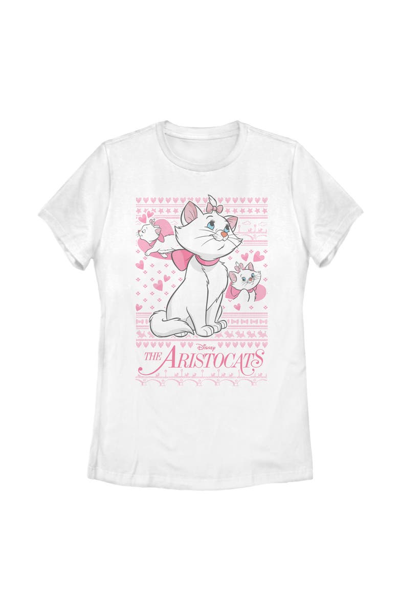 Aristocats Women's Aristocats Marie Ugly Christmas Sweater Print Graphic T-Shirt, Main, color, White