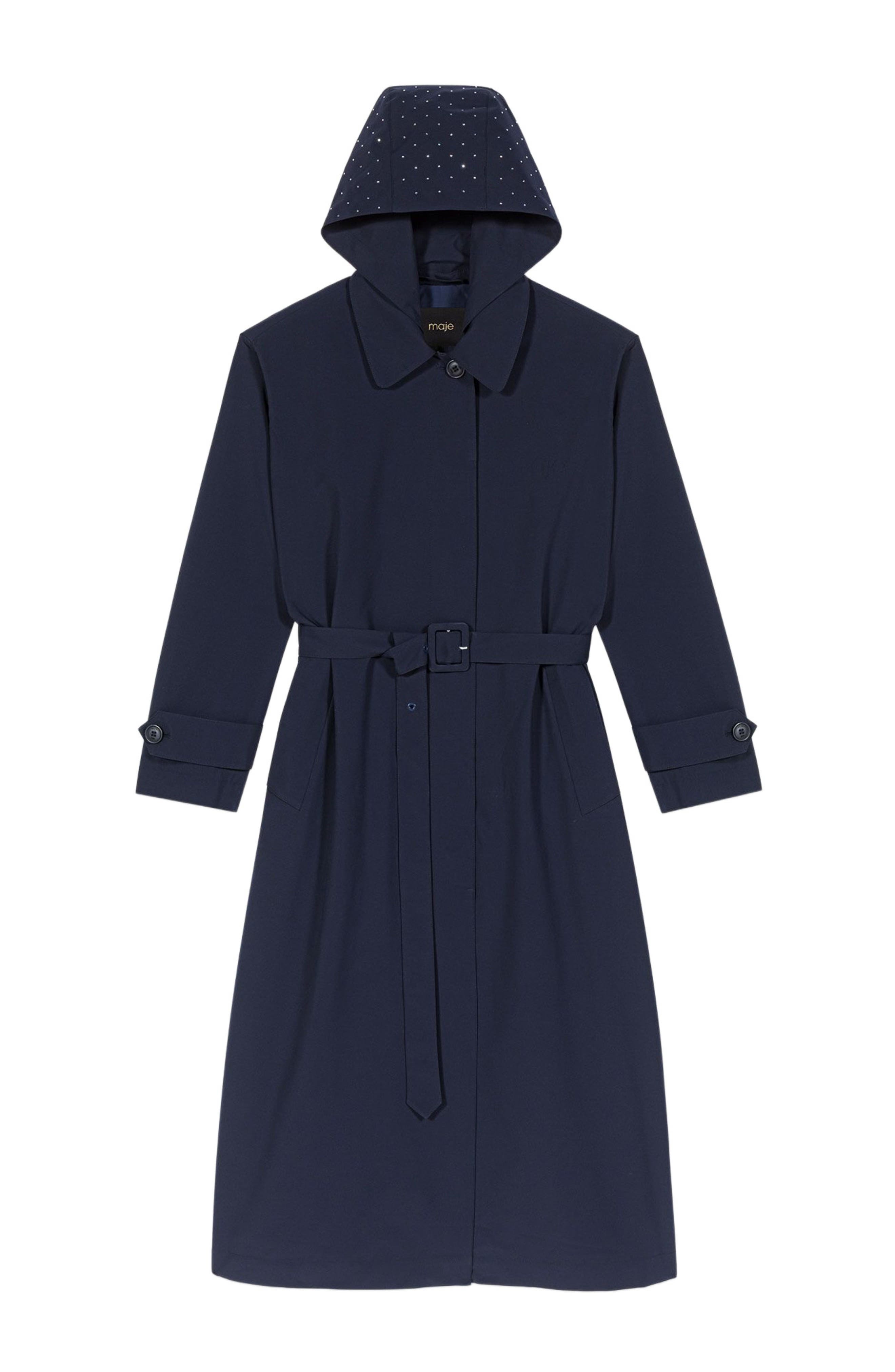 Removable rhinestone-hood trench - image 2