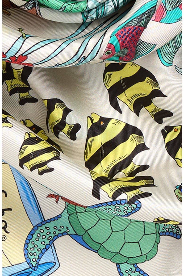 Lost at Sea Silk Scarf, Alternate, color, WHITE MULTI