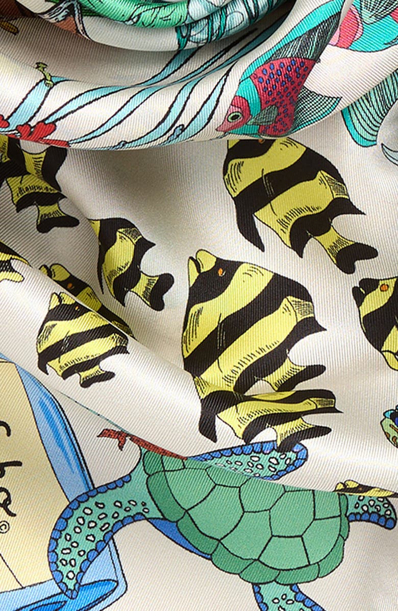 Echo Lost at Sea Silk Scarf, Alternate, color, White Multi