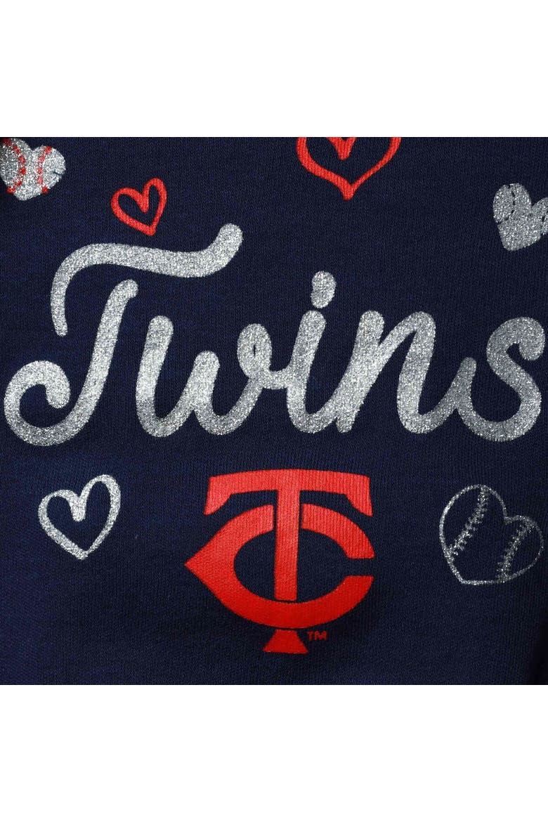 Girls Newborn & Infant Navy Minnesota Twins 3-Piece Home Plate Bodysuit Bib & Booties Set, Alternate, color, Navy