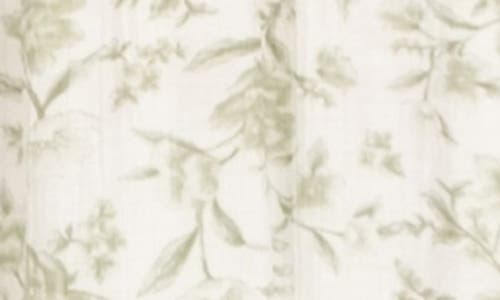 August Sky Floral Empire Waist Tiered Midi Dress In Sage Multi