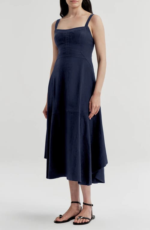 A.L.C. Harlow Linen Blend Dress in Navy at Nordstrom, Size 0