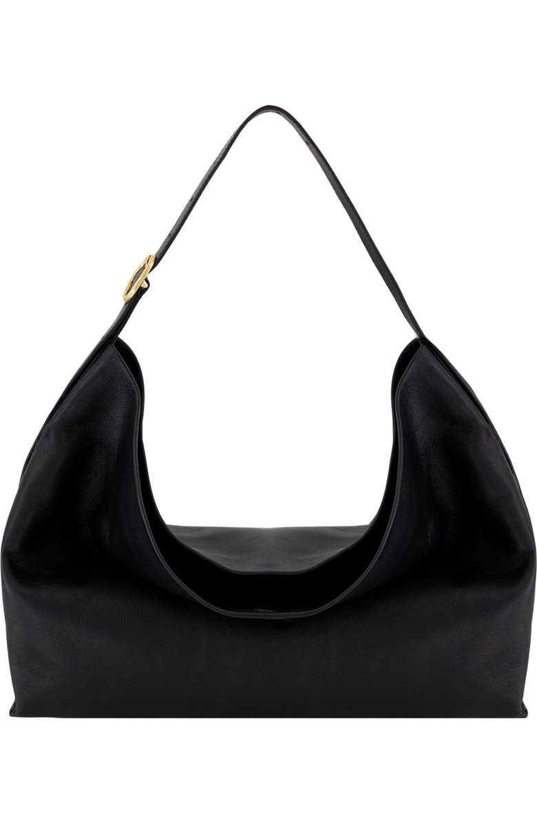 Vince Large Plonge Vivian Leather Hobo Bag, Main, color, Black