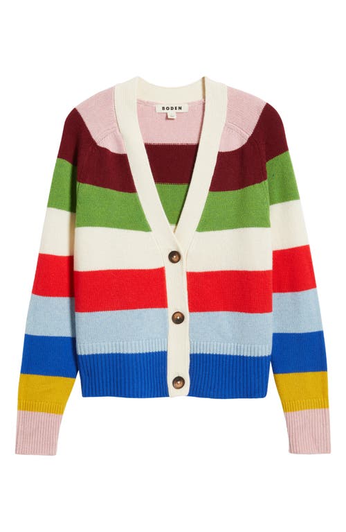 BODEN BODEN OLIVIA STRIPE MERINO WOOL CARDIGAN