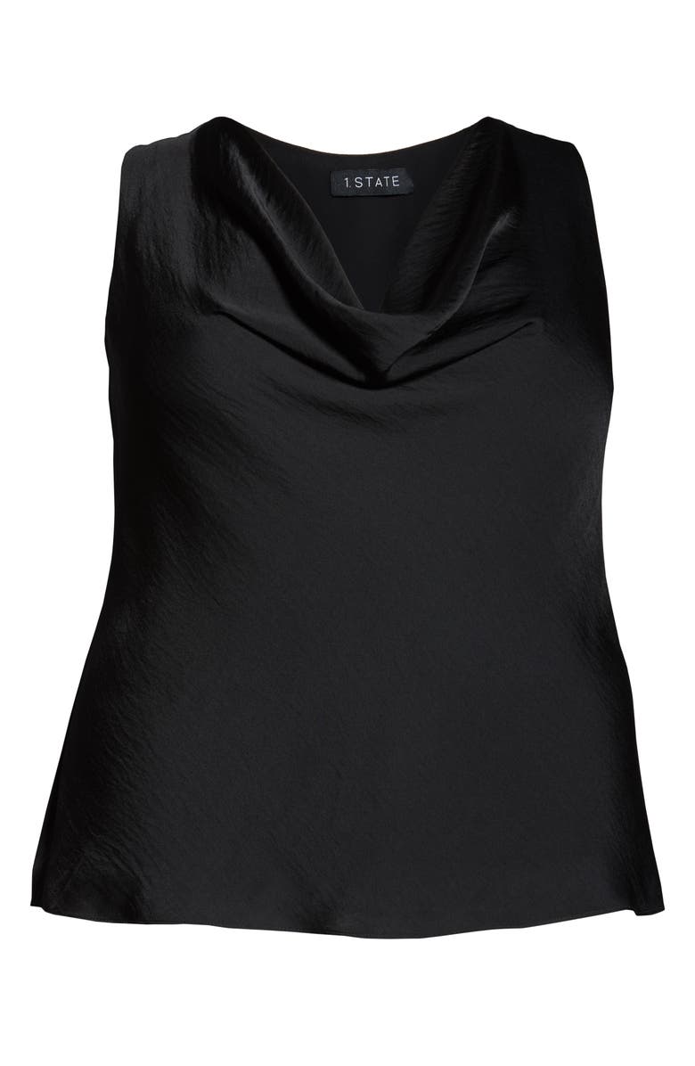 1.STATE Cowl Neck Rumple Satin Sleeveless Blouse, Alternate, color, 