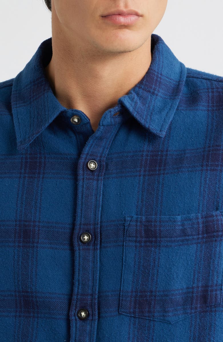 Corridor Appalachian Plaid Cotton Flannel Button-Up Shirt, Alternate, color, Navy