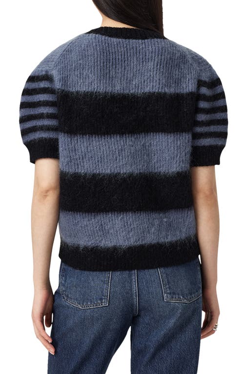 Allsaints Clem Striped Knitted T-shirt In Blue