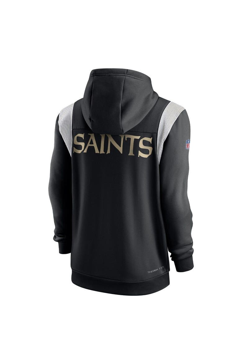 Men's Nike Black New Orleans Saints Performance Sideline Lockup Full-Zip Hoodie, Alternate, color, Black
