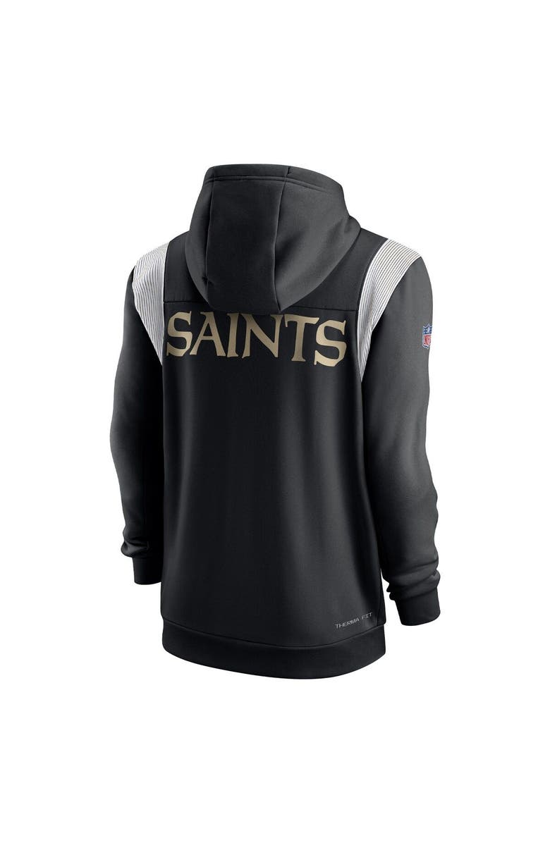 Nike Men's Nike Black New Orleans Saints Performance Sideline Lockup Full-Zip Hoodie, Alternate, color,