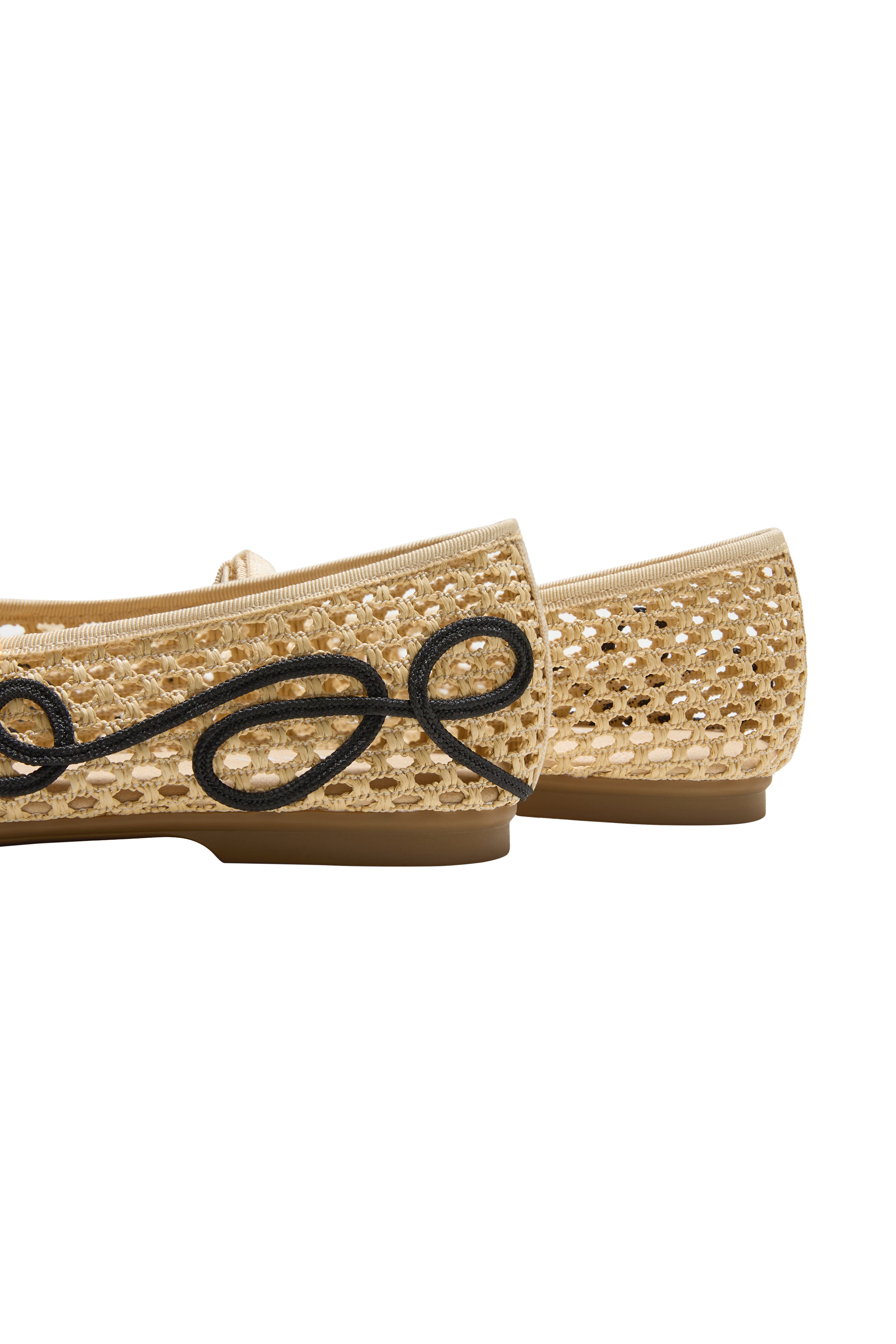 Margot Square-Toe Mesh Flats, Alternate, color, NATURAL/BLACK