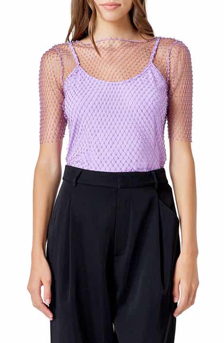 Endless Rose Embellished Mesh Top