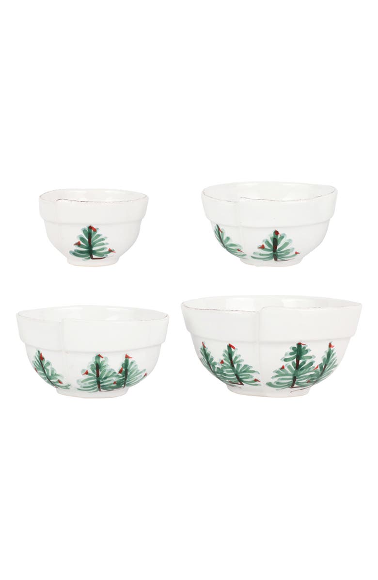 VIETRI Lastra Holiday Set of 4 Assorted Prepping Bowls, Alternate, color, Green