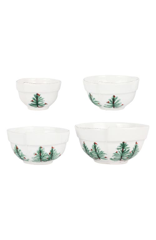 Vietri Lastra Holiday Set Of 4 Assorted Prep Bowls In White