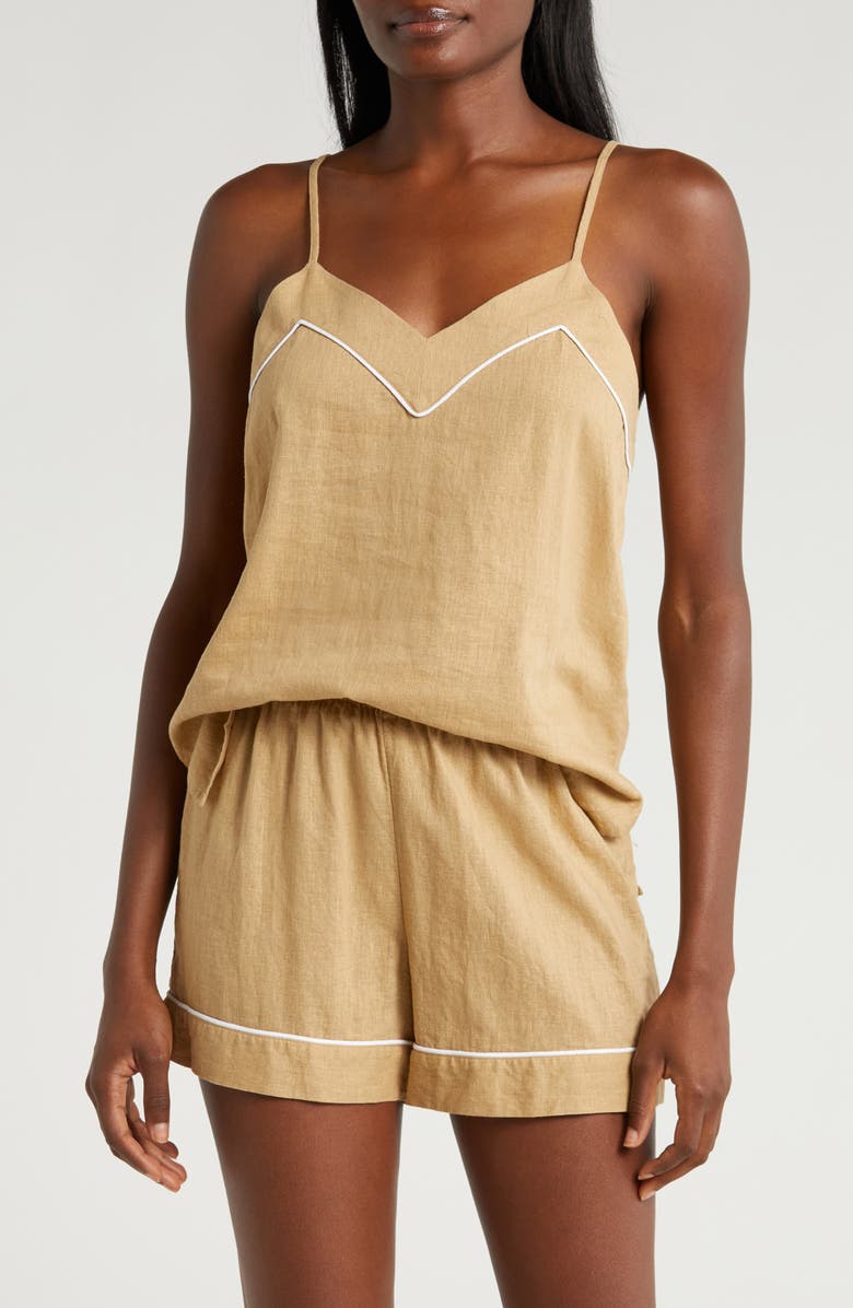 Nordstrom Vacation Linen Blend Short Pajamas, Main, color, 