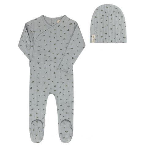 Floral Pointelle Collection - Footie and Beanie (Baby)