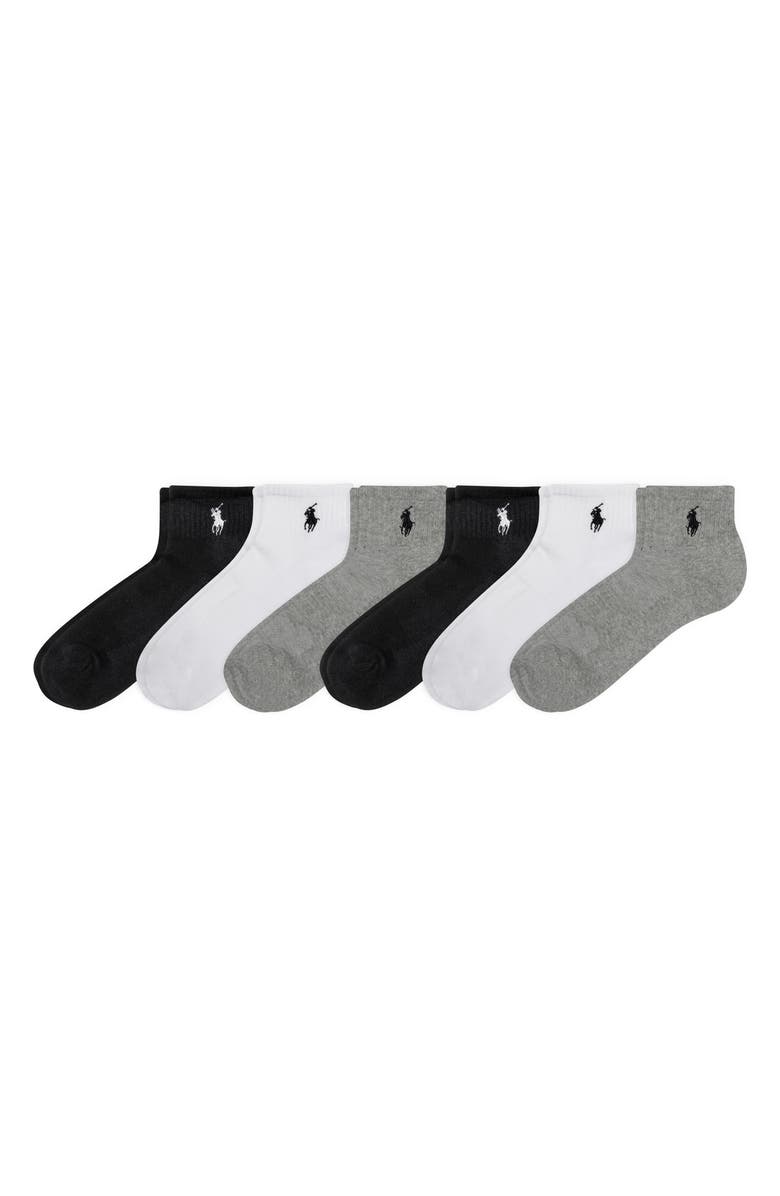 Polo Ralph Lauren 6-Pack Ankle Socks, Main, color, 