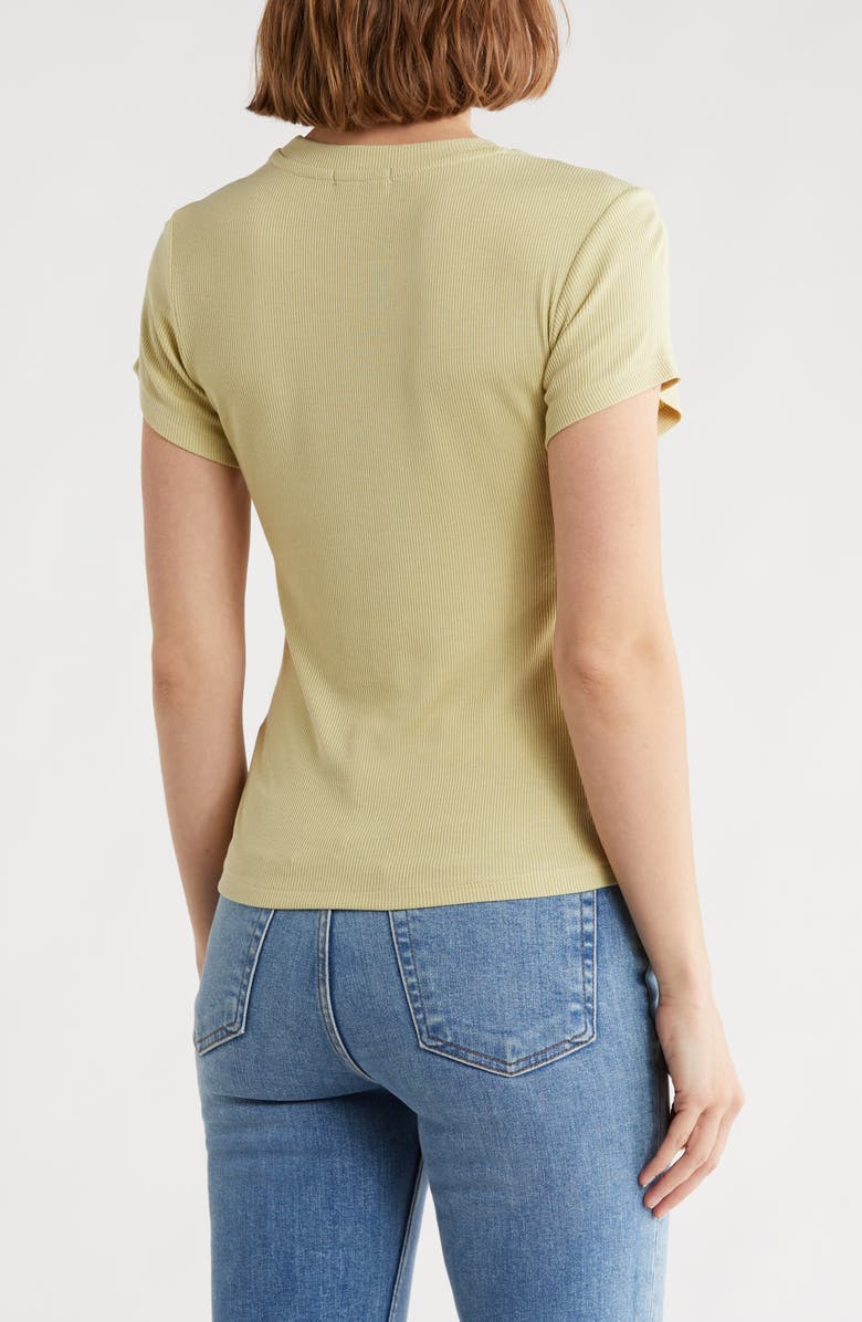 Sweet Romeo Ribbed Crewneck T-Shirt, Alternate, color, Tea Green