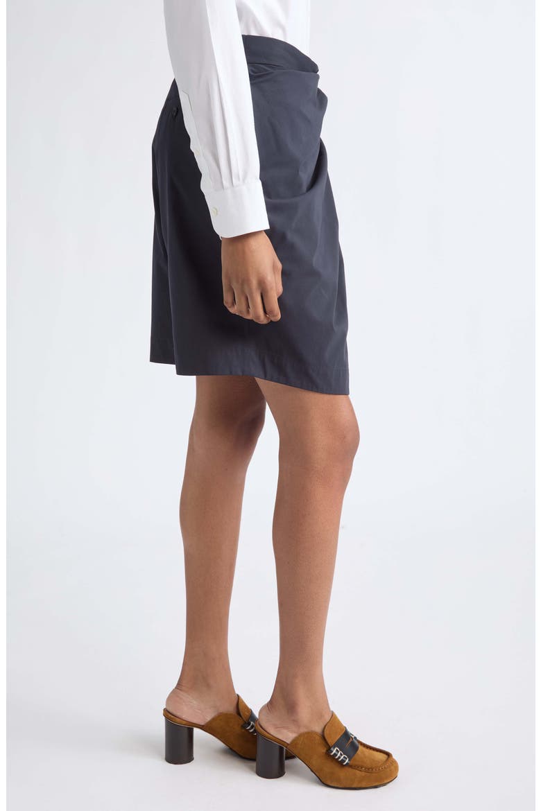 Draped Tailored Shorts, Alternate, color, NAVY