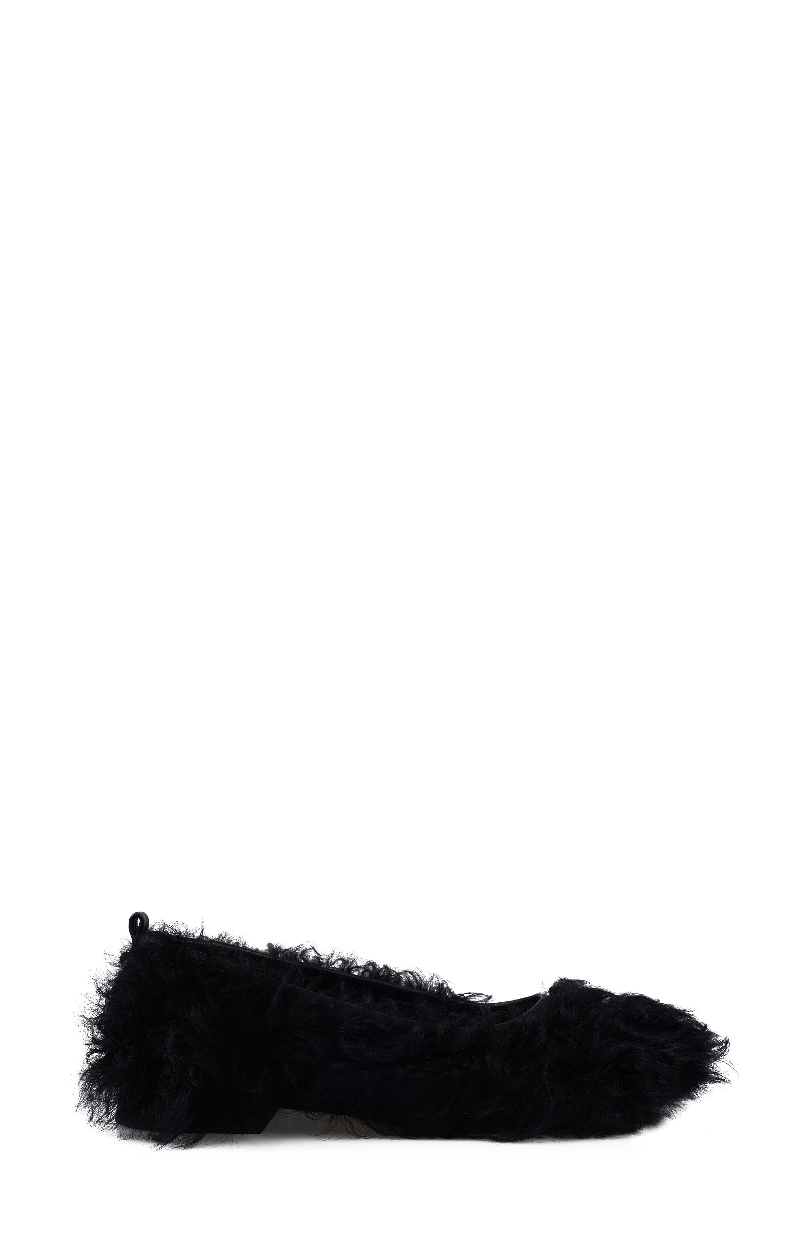 Artisan Crafted By Zigi Quincy Faux Fur Flat, Alternate, color, Black Leather