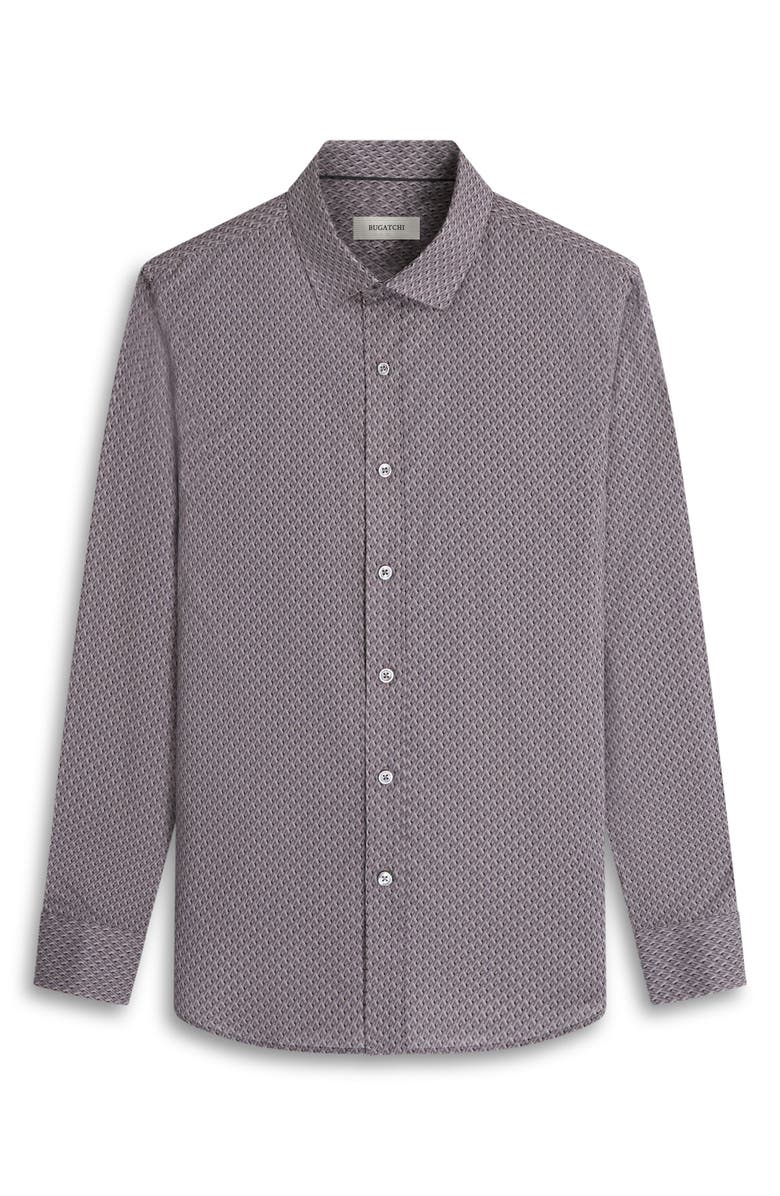 Bugatchi Julian Shaped Fit Basketweave Print Button-Up Shirt, Alternate, color,